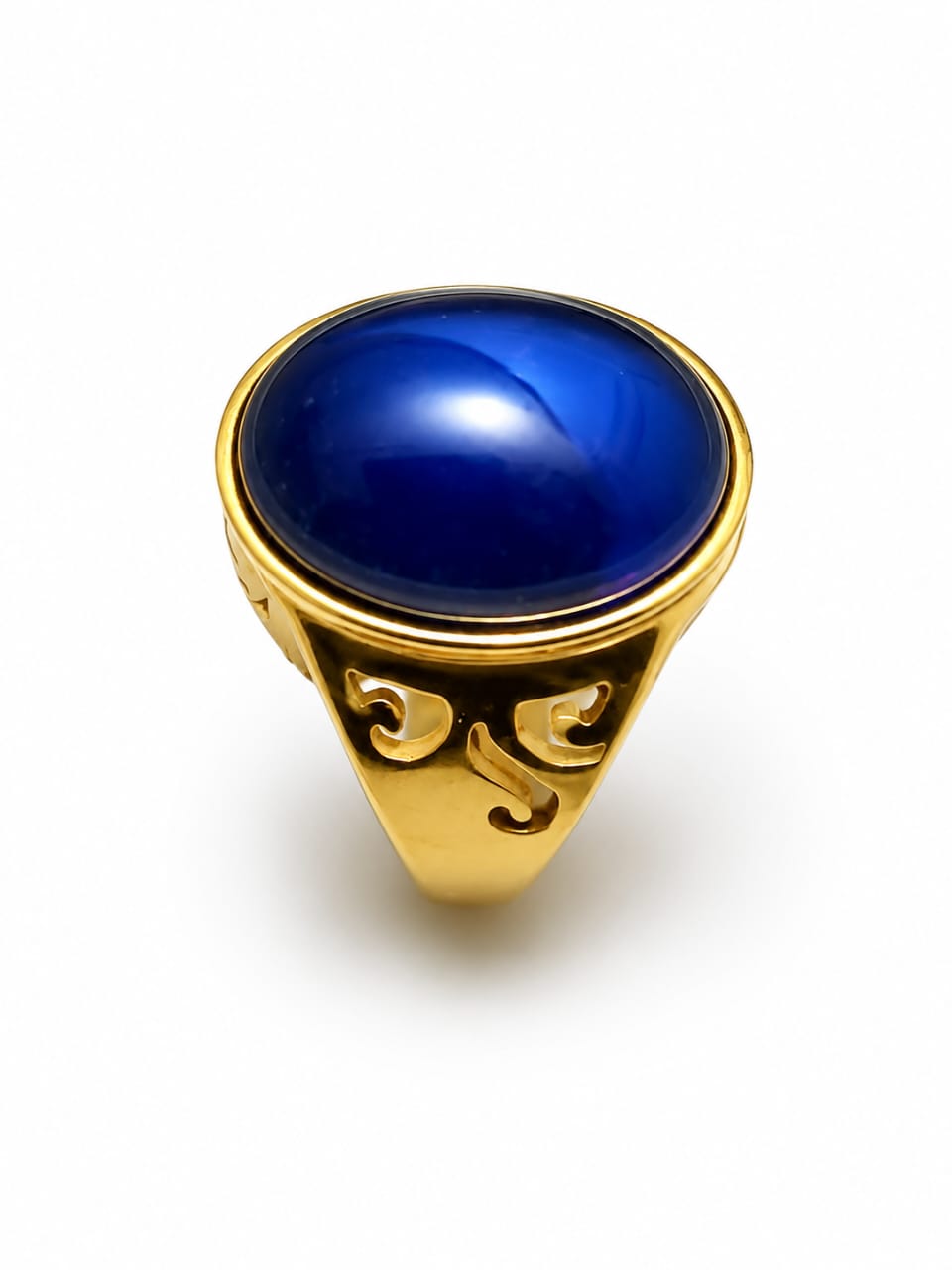 Rajmohoni Ring Round Blue Stone